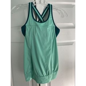 PrAna Breathe Cross Back Athletic Green Tank top Size XS‎